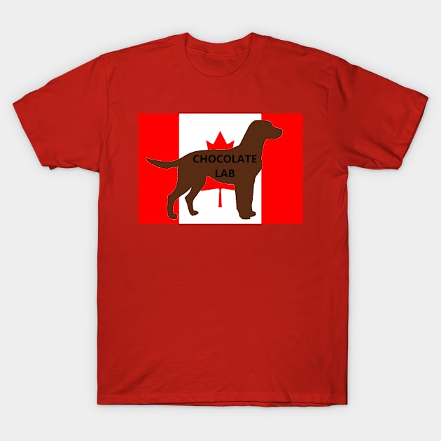 chocolate lab color name silhouette on flag T-Shirt by Wanderingangel